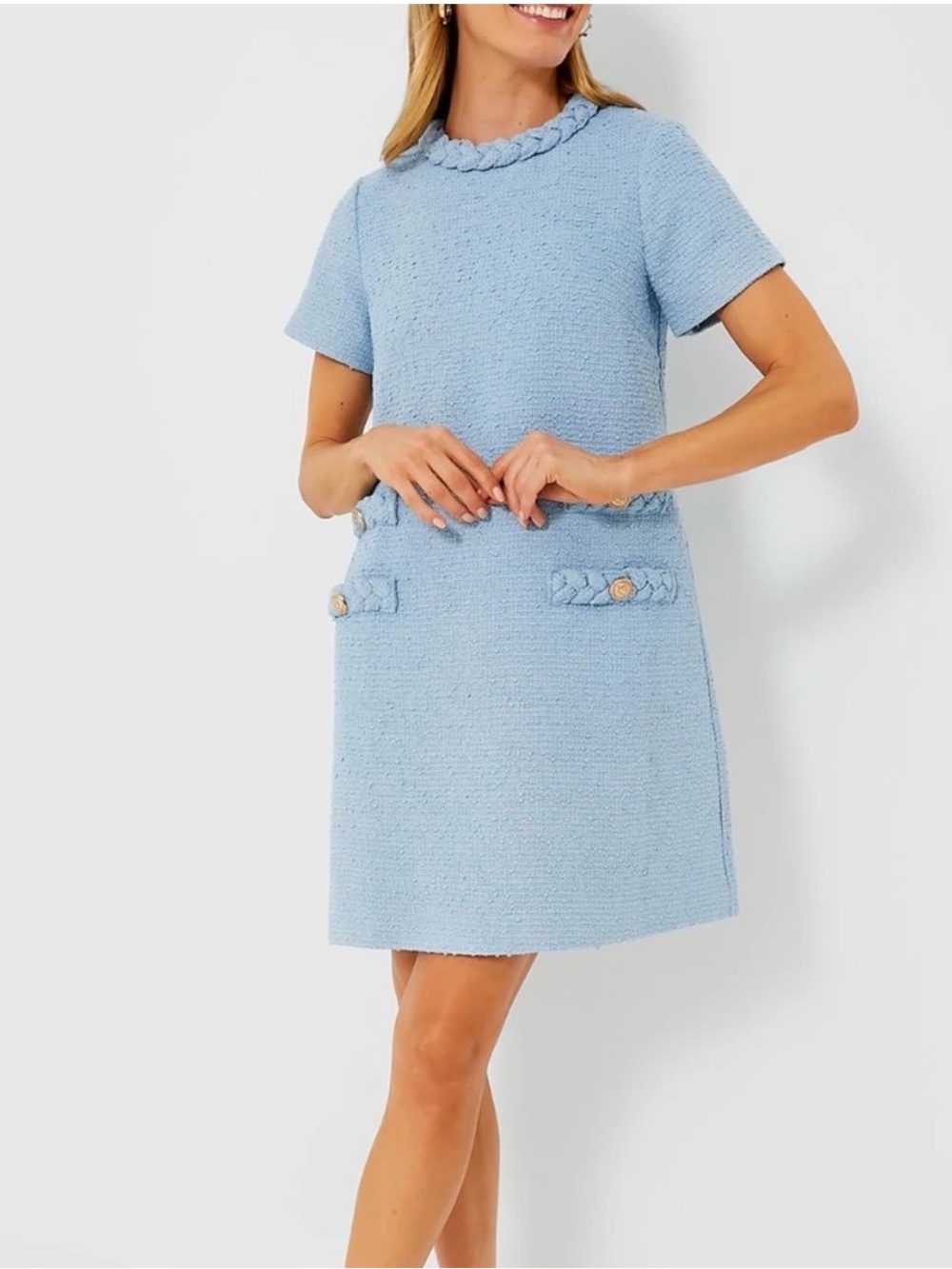 Tuckernuck Airy Blue Tweed Jackie Dress Size Small